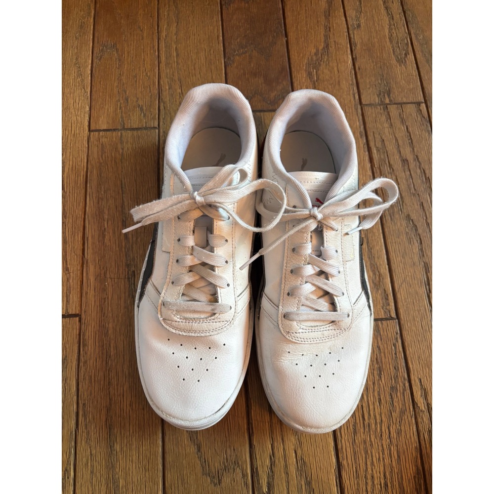 Puma Cali Star Mens White Black Red Leather Low Top Sneakers Shoes